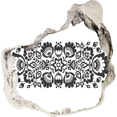 Autocollant mural trou Motif floral sur le mur