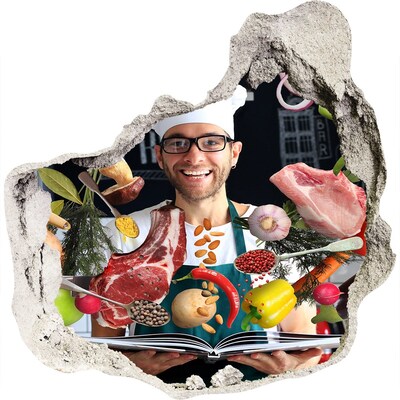 Autocollant mural trou Folie en cuisine