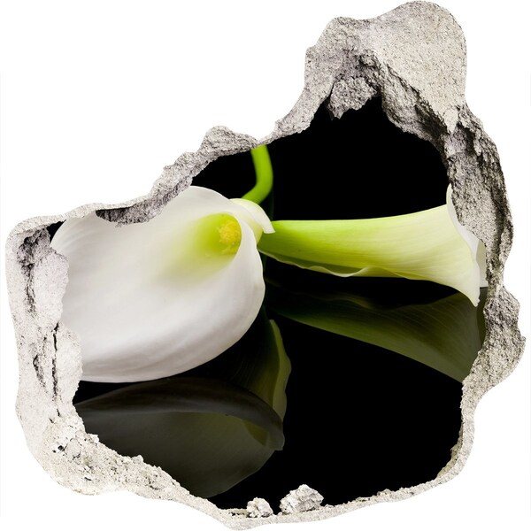 Autocollant à effet 3d trou Fleur en béton