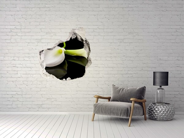 Autocollant à effet 3d trou Fleur en béton