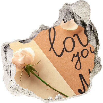 Sticker mural effet trou Une fleur au cœur du mur