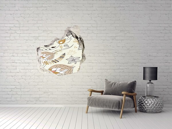 Autocollant mural trou Oiseaux printaniers dans le jardin