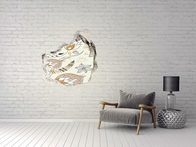 Autocollant mural trou Oiseaux printaniers dans le jardin