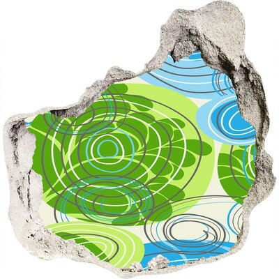 Autocollant à effet 3d trou Motifs verts et bleus