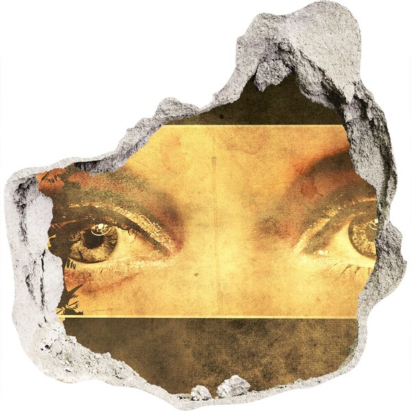 Sticker mural effet trou Des yeux derrière le mur