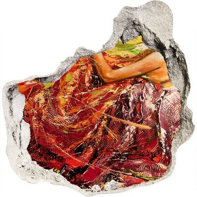 Sticker trou dans le mur Le monde submergé des couleurs