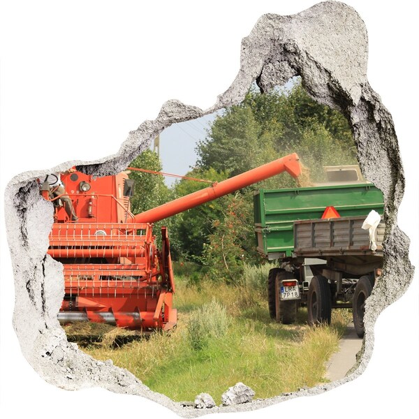 Autocollant à effet 3d trou Machines agricoles en action