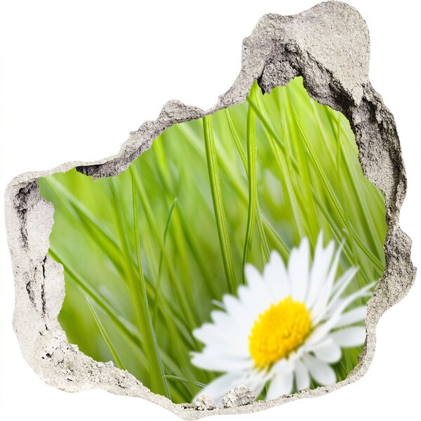 Sticker mural effet trou Une fleur dans un jardin verdoyant