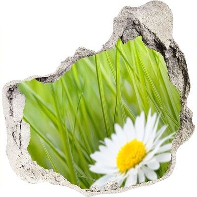 Sticker mural effet trou Une fleur dans un jardin verdoyant