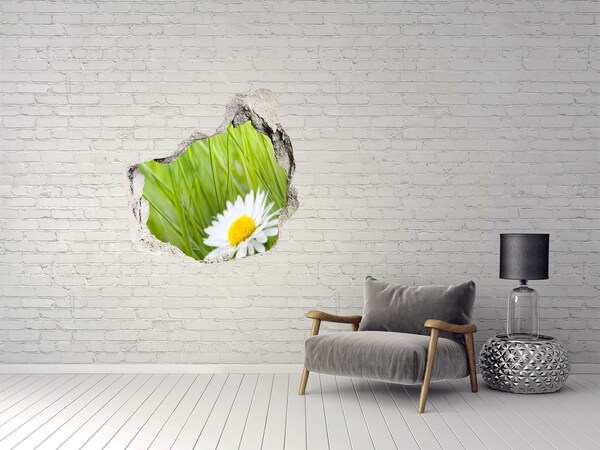 Sticker mural effet trou Une fleur dans un jardin verdoyant