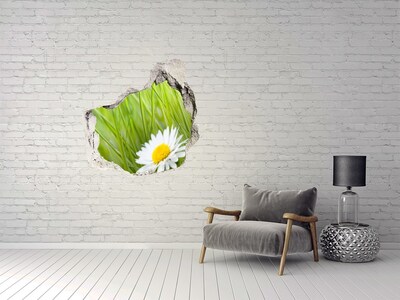 Sticker mural effet trou Une fleur dans un jardin verdoyant