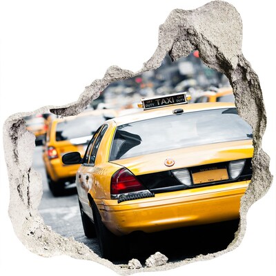 Autocollant à effet 3d trou Les taxis new-yorkais en action