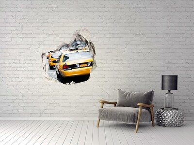 Autocollant à effet 3d trou Les taxis new-yorkais en action