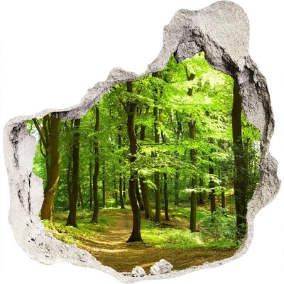 Autocollant à effet 3d trou Forêt verte sous les rayons du soleil