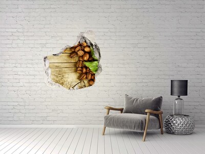 Autocollant à effet 3d trou Du café dans un trou en béton