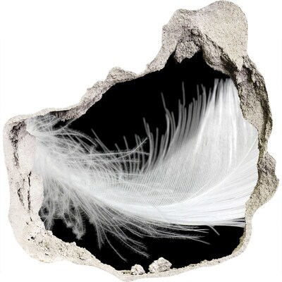 Sticker mural effet trou Une plume dans un trou dans le mur