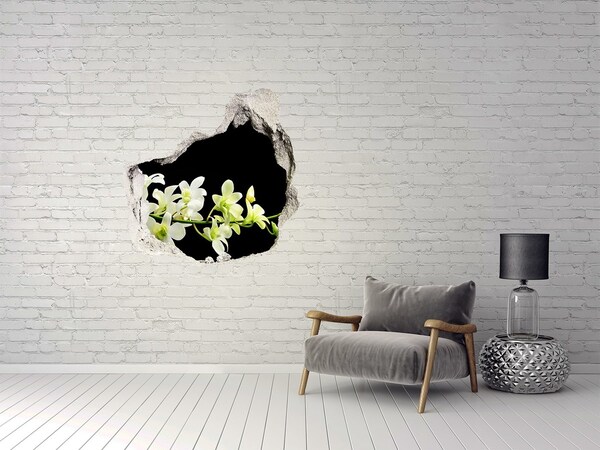 Autocollant à effet 3d trou Un rêve floral derrière le mur