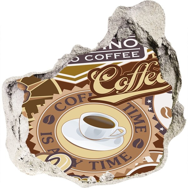 Sticker mural effet trou Plaisir du café