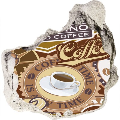 Sticker mural effet trou Plaisir du café