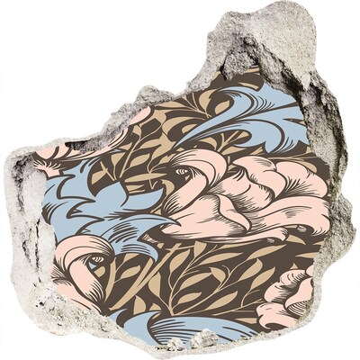 Autocollant mural trou Motif floral trou dans le mur