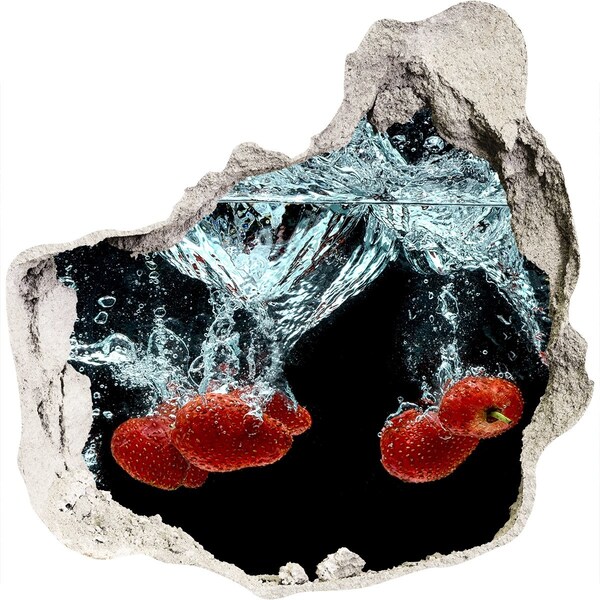 Sticker mural effet trou Explosion de fruits dans l'eau