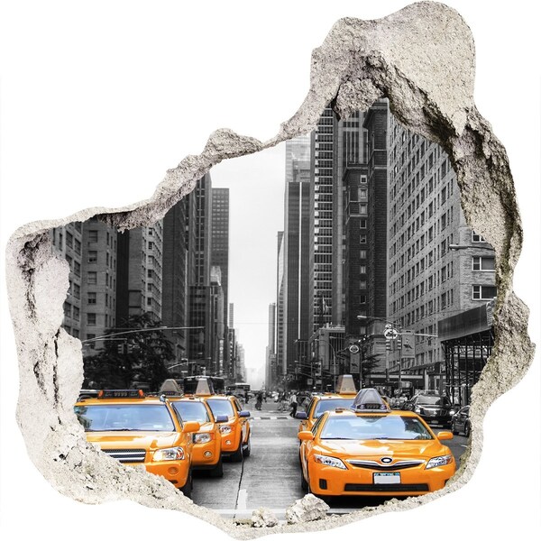 Autocollant mural trou Les taxis de New York dans le paysage urbain