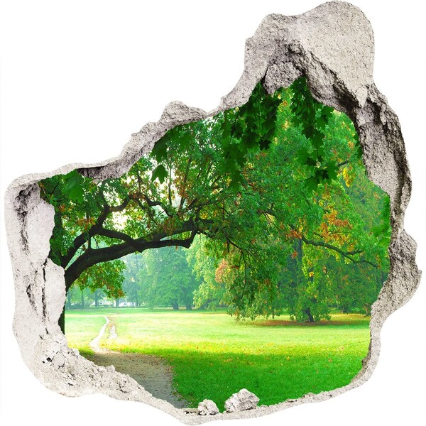 Sticker mural effet trou Parc verdoyant au soleil