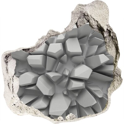 Autocollant à effet 3d trou Mur de cristal brisé