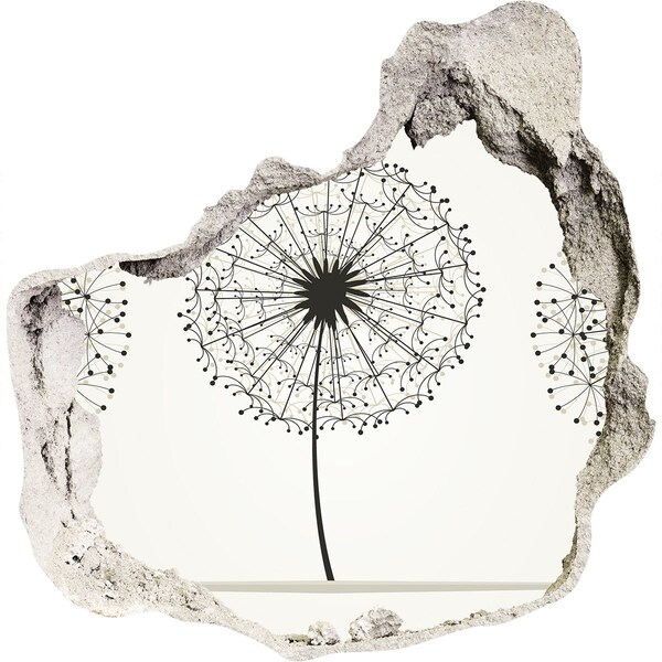 Autocollant mural trou Des pissenlits contre le mur