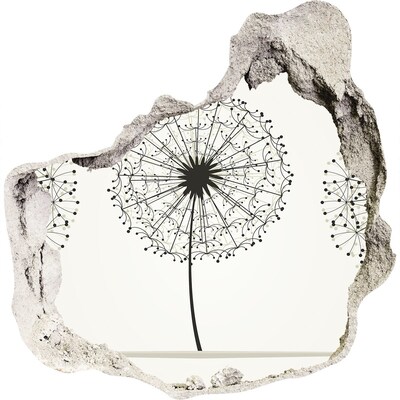 Autocollant mural trou Des pissenlits contre le mur