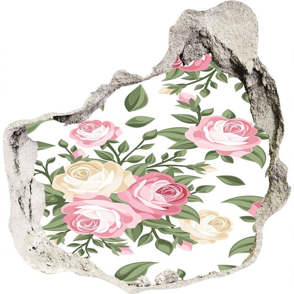 Autocollant à effet 3d trou Jardin fleuri « Trou dans le mur »