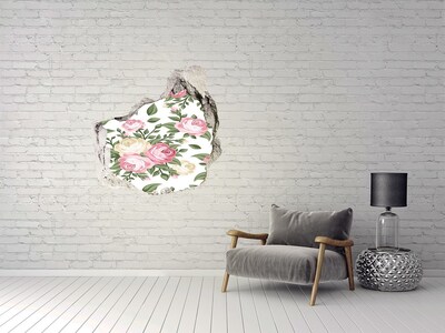Autocollant à effet 3d trou Jardin fleuri « Trou dans le mur »