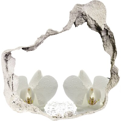 Sticker trou dans le mur Fleurs en béton