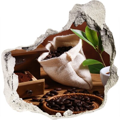 Autocollant à effet 3d trou Un café dans le confort de votre maison