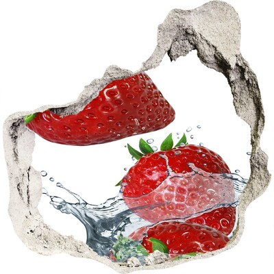 Autocollant à effet 3d trou Fraises juteuses dans l'eau