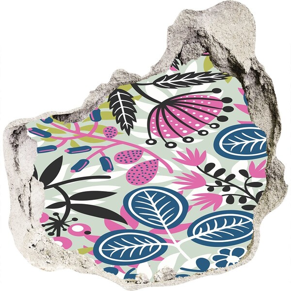 Sticker mural effet trou Jardin tropical dans un trou