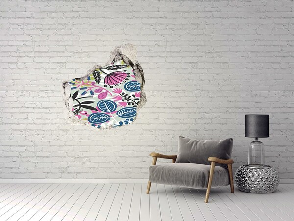 Sticker mural effet trou Jardin tropical dans un trou