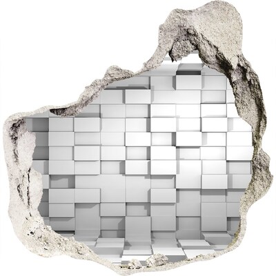 Sticker mural effet trou Espace moderne derrière le mur