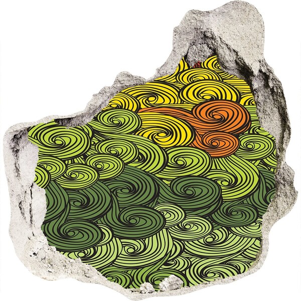 Autocollant mural trou Des volutes colorées sur le mur