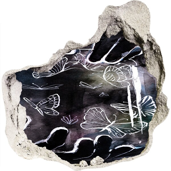 Autocollant mural trou Des papillons dans un espace magique