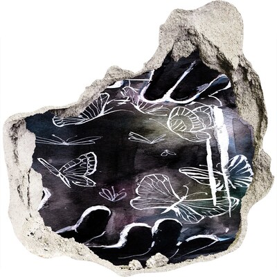 Autocollant mural trou Des papillons dans un espace magique