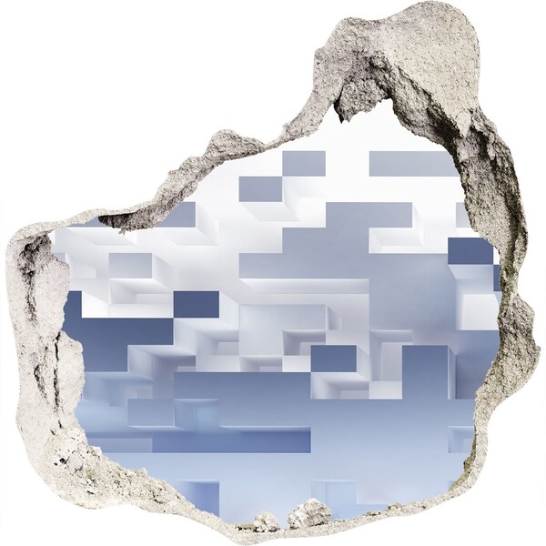 Sticker trou dans le mur Espace abstrait dans des tons bleus