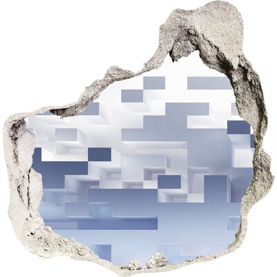 Sticker trou dans le mur Espace abstrait dans des tons bleus