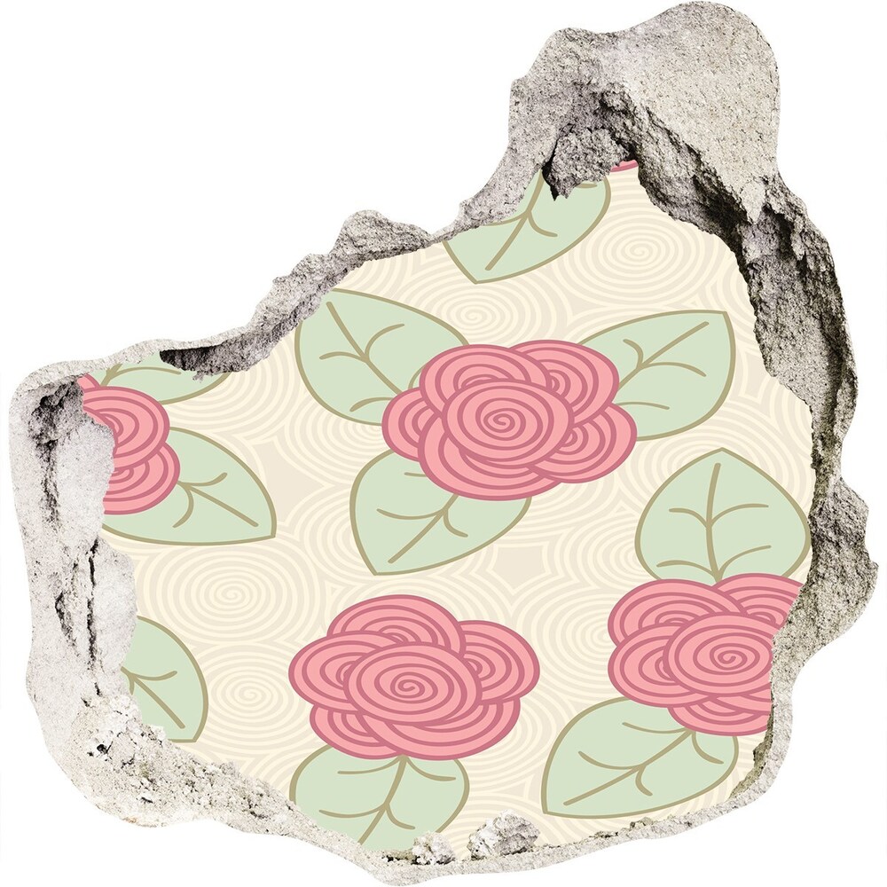 Sticker trou dans le mur Des roses plantes grès