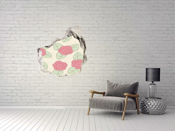 Sticker trou dans le mur Motif floral sur le mur
