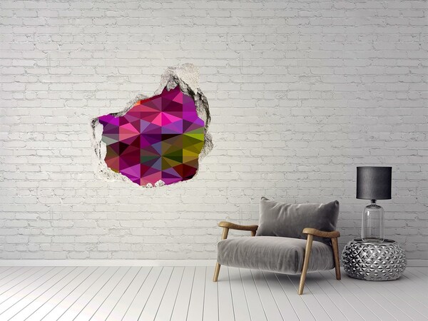 Autocollant à effet 3d trou Vitrail coloré dans le trou du mur