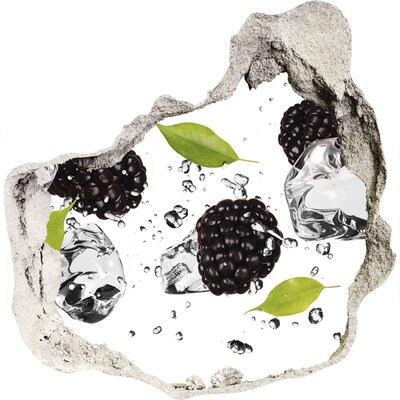 Sticker trou dans le mur Explosion de fruits dans du béton