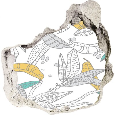 Sticker trou dans le mur Une oasis tropicale au milieu du béton