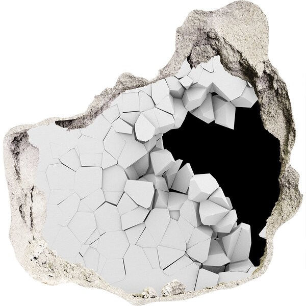 Sticker mural effet trou Un mur en ruine surplombant le vide