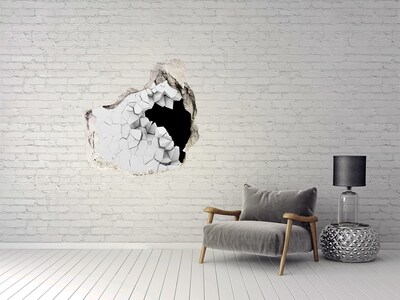 Sticker mural effet trou Un mur en ruine surplombant le vide